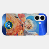 MUSIKANGEL, Blaue Saphir-Gemstone-Monogramm Case-Mate iPhone Hülle (Rückseite (Horizontal))