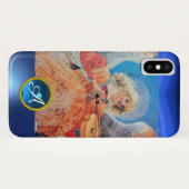 MUSIKANGEL, Blue Saphir Monogramm Case-Mate iPhone Hülle (Rückseite (Horizontal))
