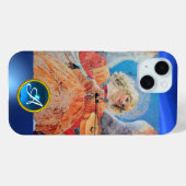 MUSIKANGEL, Blue Saphir Monogramm Case-Mate iPhone Hülle (Rückseite (Horizontal))