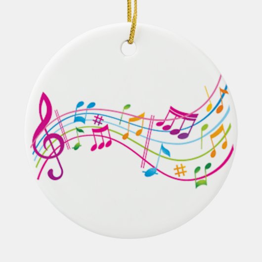 "MUSIKANISCHE ANGABEN IN FARBE" KERAMIK ORNAMENT (Vorne)