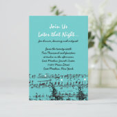 MUSIKANISCHE ANMERKUNGEN & STARS Bar Bat Mitzvah E Einladung (Stehend Vorderseite)