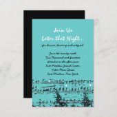 MUSIKANISCHE ANMERKUNGEN & STARS Bar Bat Mitzvah E Einladung (Vorne/Hinten)