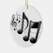 "MUSIKANISCHE NOTEN" CHRISTMAS (ODER JEDERZEIT) KERAMIKORNAMENT (Rechts)
