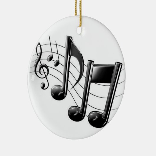 "MUSIKANISCHE NOTEN" CHRISTMAS (ODER JEDERZEIT) KERAMIKORNAMENT (Rechts)