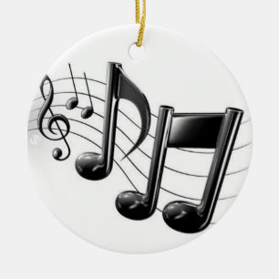 "MUSIKANISCHE NOTEN" CHRISTMAS (ODER JEDERZEIT) KERAMIKORNAMENT