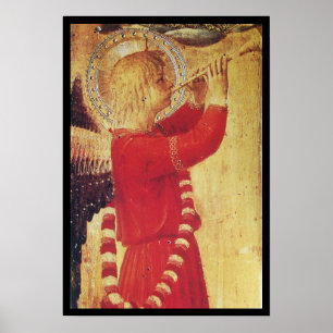 MUSIKANISCHES ANGEL IN ROT UND GOLD POSTER