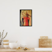 MUSIKANISCHES ANGEL IN ROT UND GOLD POSTER (Küche)