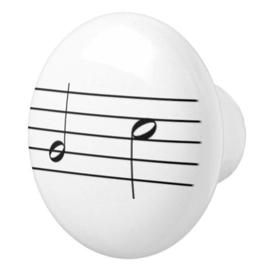 Musikanmerkung - halbe Anmerkungen oder minims Keramikknauf (Rechts)