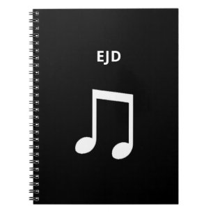 Musikanmerkungen Musik Einfach Minimalistisch Schw Notizblock