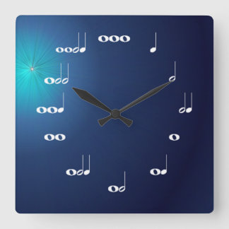Musikanmerkungen Uhr Mitternacht Blau