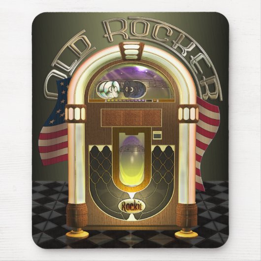 Musikautomat-alter Rocker Mousepad (Vorne)