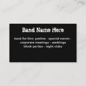 Musikband Coole Visitenkarten Visitenkarte (Rückseite)
