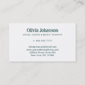 Musikband für Tiere - Gesangslehrer und Musiklehre Visitenkarte (Rückseite)