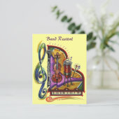 Musikband Instrumente Erwägung oder Party Einladun Einladung (Stehend Vorderseite)