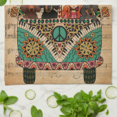 Musikblatt Cool Wind Dackel Vertikal Geschirrtuch (Gefaltet)