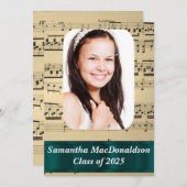 Musikblatt-Foto-Abschluss Einladung (Vorne/Hinten)