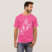 Musikblatt Kopfhörer Clef Musical Notes Musician T-Shirt (Vorne ganz)
