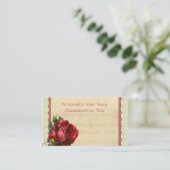 Musikblatt mit Rote Rose und Lace Visitenkarte (Stehend Vorderseite)