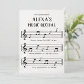 Musikblatt Notizen Konzert Einladung (Stehend Vorderseite)