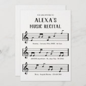 Musikblatt Notizen Konzert Einladung (Vorne/Hinten)