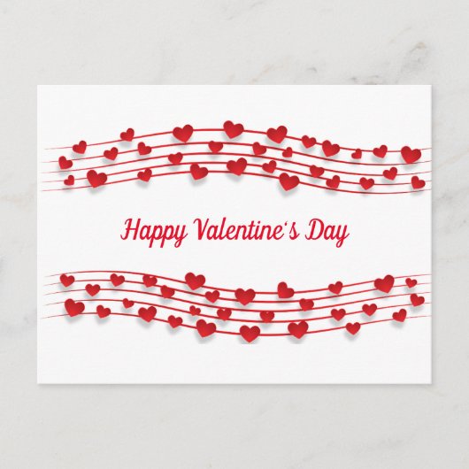 Musikblatt Rotes Herz Valentinstag Postkarte (Vorderseite)