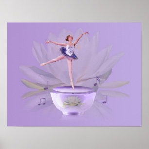 Musikbox Ballerina mit Wasserlilie Poster