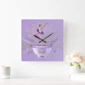 Musikbox Ballerina mit Wasserlilie Quadratische Wanduhr (Zuhause)