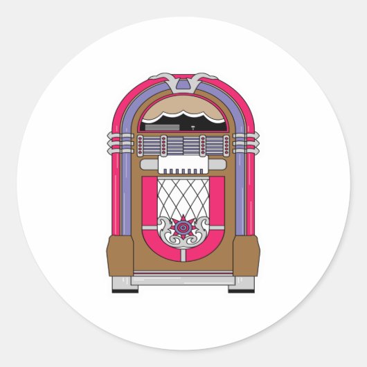 Musikbox Runder Aufkleber (Vorderseite)