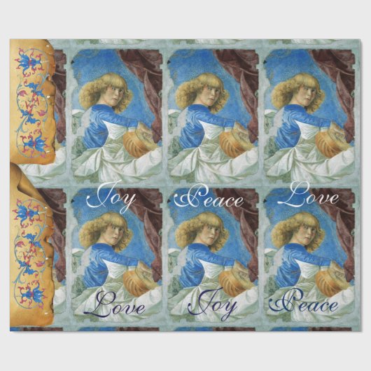 MUSIKCHRISTMAS ANGEL, JOY FRIACE LIEBE PARCHMENT GESCHENKPAPIER (Flach)
