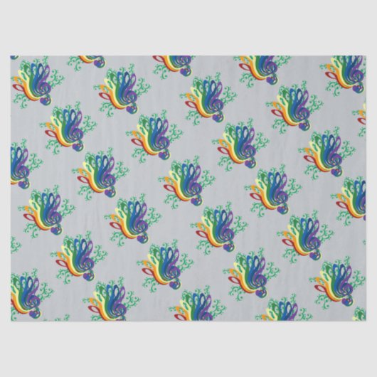 Musikclef-Blumenstrauß Seidenpapier (Vorderseite)