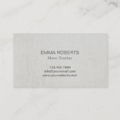 Musikclef-Goldkreis-nobles Leinenmusical Visitenkarte (Rückseite)