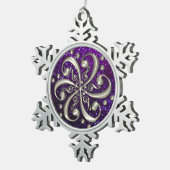 Musikclefs-lila Glitzer-Weihnachtsverzierung Schneeflocken Zinn-Ornament (Rechts)