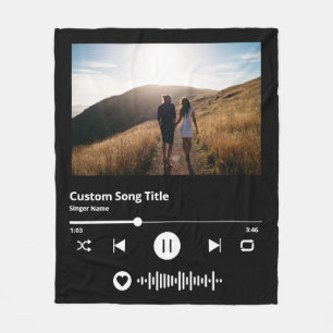 Musikdecke Paar Personalisierter Scannbarer Code Fleecedecke