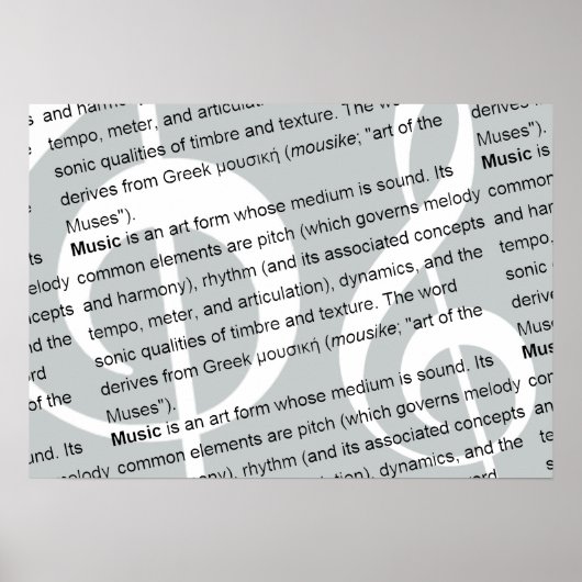 Musikdefinition mit g-clef poster (Vorne)