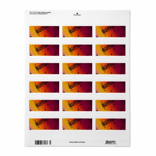 Musikdesign Adressaufkleber (Vorne)
