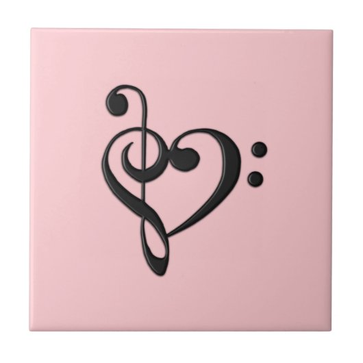 Musikdesign-Herz Fliese (Vorderseite)