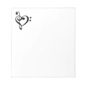 Musikdesign-Herz Notizblock (Vorderseite)