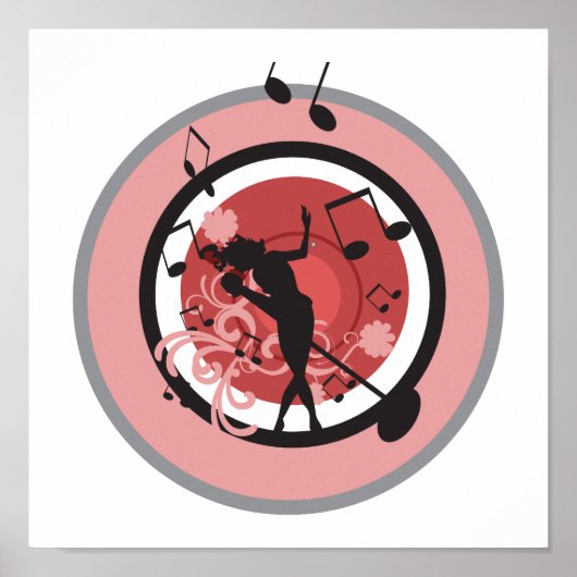 Musikdiva-Vektor Poster (Vorne)