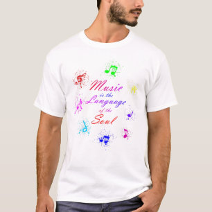 Musikdruck mit farbenfrohen Noten T-Shirt