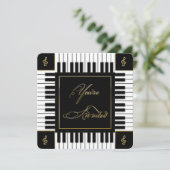 MUSIKEINLADUNG (PIANO-TASTATUR) EINLADUNG (Stehend Vorderseite)