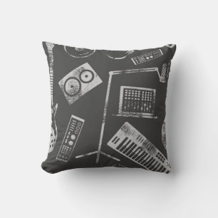 Musikelemente: nahtloser Vintage-Hintergrund. Kissen