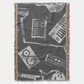 Musikelemente: Vintager nahtloser Hintergrund. Decke (Vorderseite Vertikal)