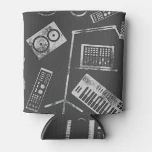 Musikelemente: Vintager nahtloser Hintergrund. Dosenkühler