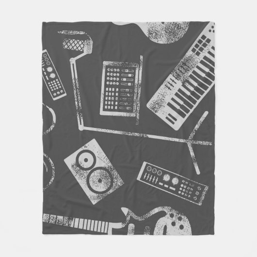 Musikelemente: Vintager nahtloser Hintergrund. Fleecedecke (Vorderseite)