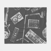 Musikelemente: Vintager nahtloser Hintergrund. Fleecedecke (Vorderseite (Horizontal))