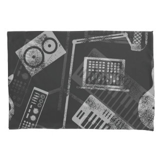 Musikelemente: Vintager nahtloser Hintergrund. Kissenbezug