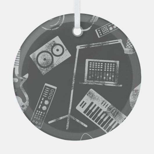 Musikelemente: Vintager nahtloser Hintergrund. Ornament Aus Glas (Vorderseite)