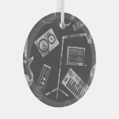 Musikelemente: Vintager nahtloser Hintergrund. Ornament Aus Glas (Vorderseite Rechts)