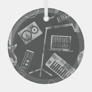 Musikelemente: Vintager nahtloser Hintergrund. Ornament Aus Glas