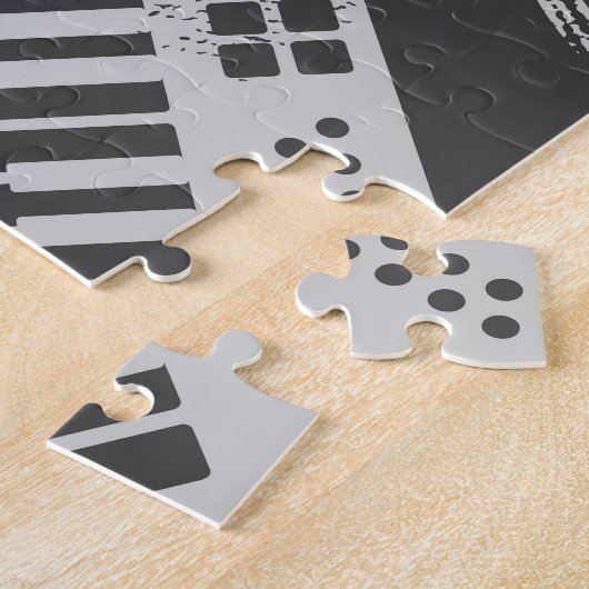 Musikelemente: Vintager nahtloser Hintergrund. Puzzle (Seite)